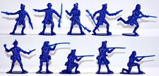 Accurate U.S Militia set 2 - 10 unpainted 54mm toy soldiers in dark blue