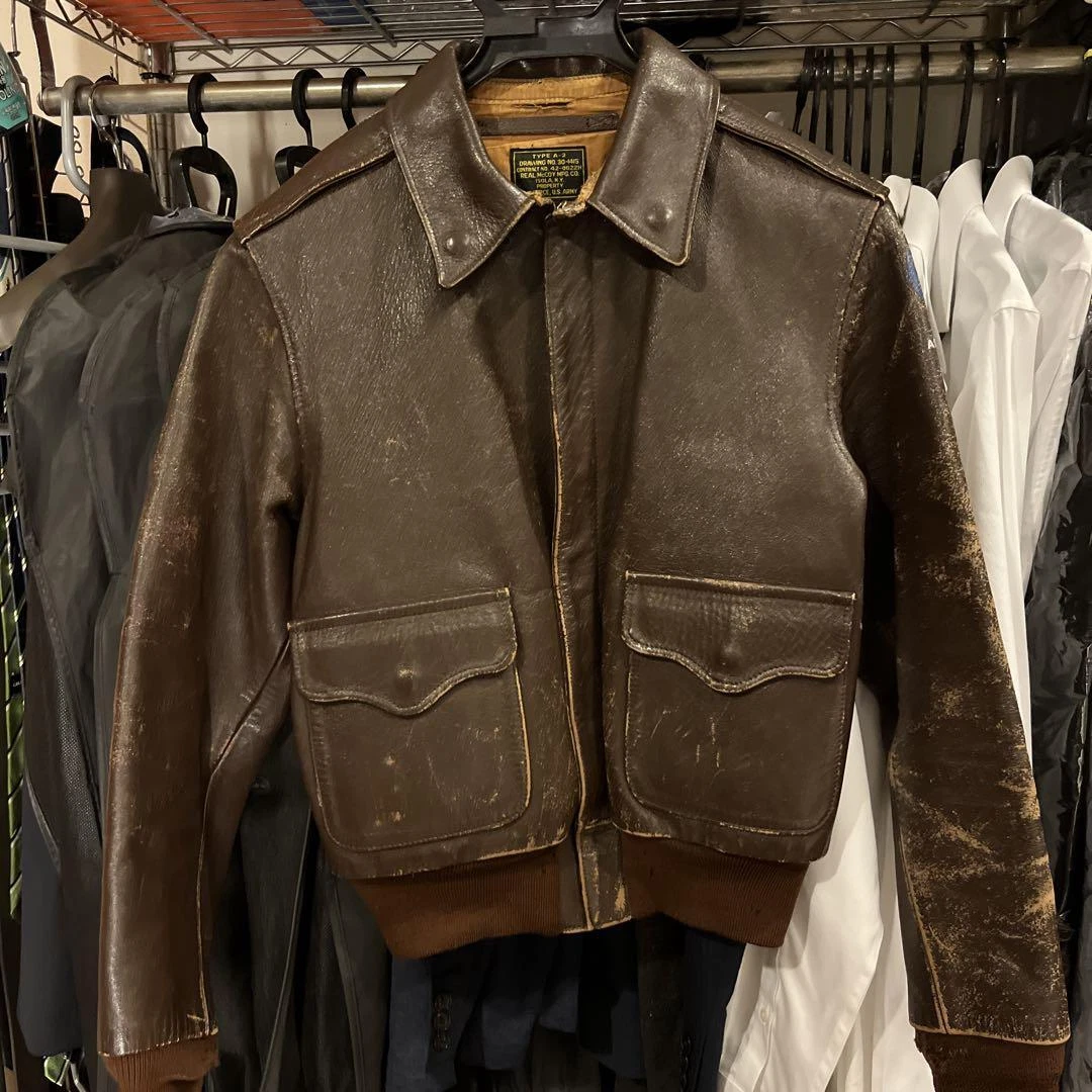 THE REAL McCOY'S A-2 military jacket leather size 36 brown