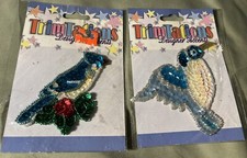NEW  BLUE JAY AND HUMMINGBIRD SEQUIN APPLIQUES