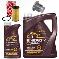 MotoröL Filter Set Mannol 5W-30 API SN 6 Liter + Schraube FüR Dacia Dokker 1.5