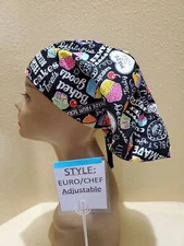 Cupcakes Women's  Euro/Chef Surgical Scrub Hat/Cap Handmade