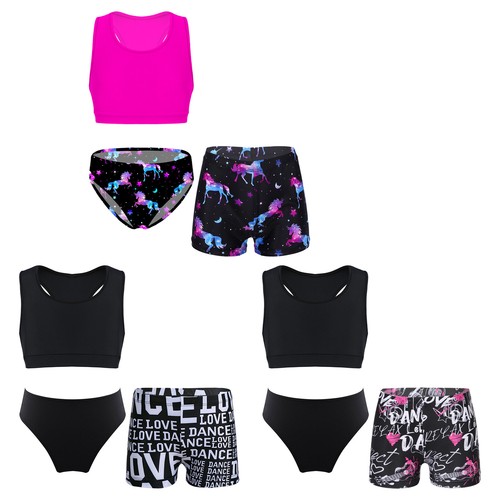 Girls Bathing Suit 3 Pcs Swimsuit Briefs Swimming Set Breathable Bikini Sets - Picture 3 of 37