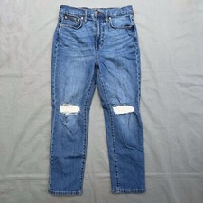 Madewell The Perfect Vintage Crop Jean Size 28 ND503 Gooding Wash Knee Rip Pants