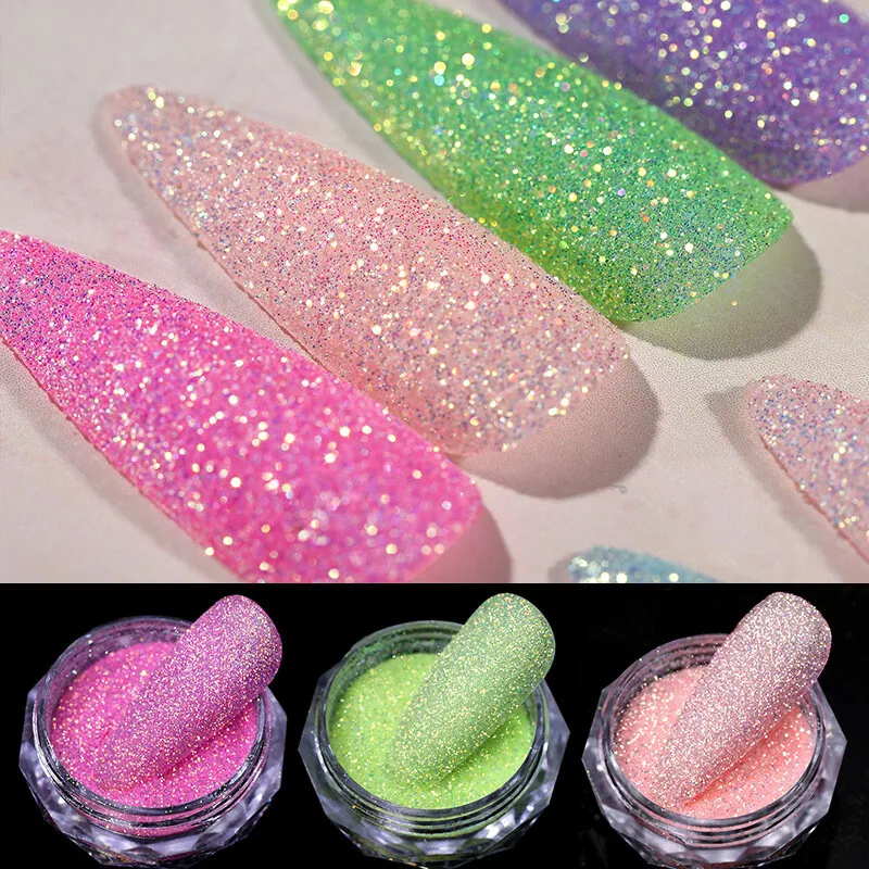 Nail Glitter Sparkling Nail Powder Sequins for Acrylic Nails Shiny Pigment  *