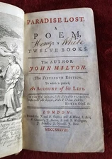 Antique Book : Paradise Lost By John Milton 1738 With 13 Illustrations      