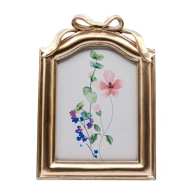 5X7 Gold Bow Detail Resin Tabletop Picture Frame