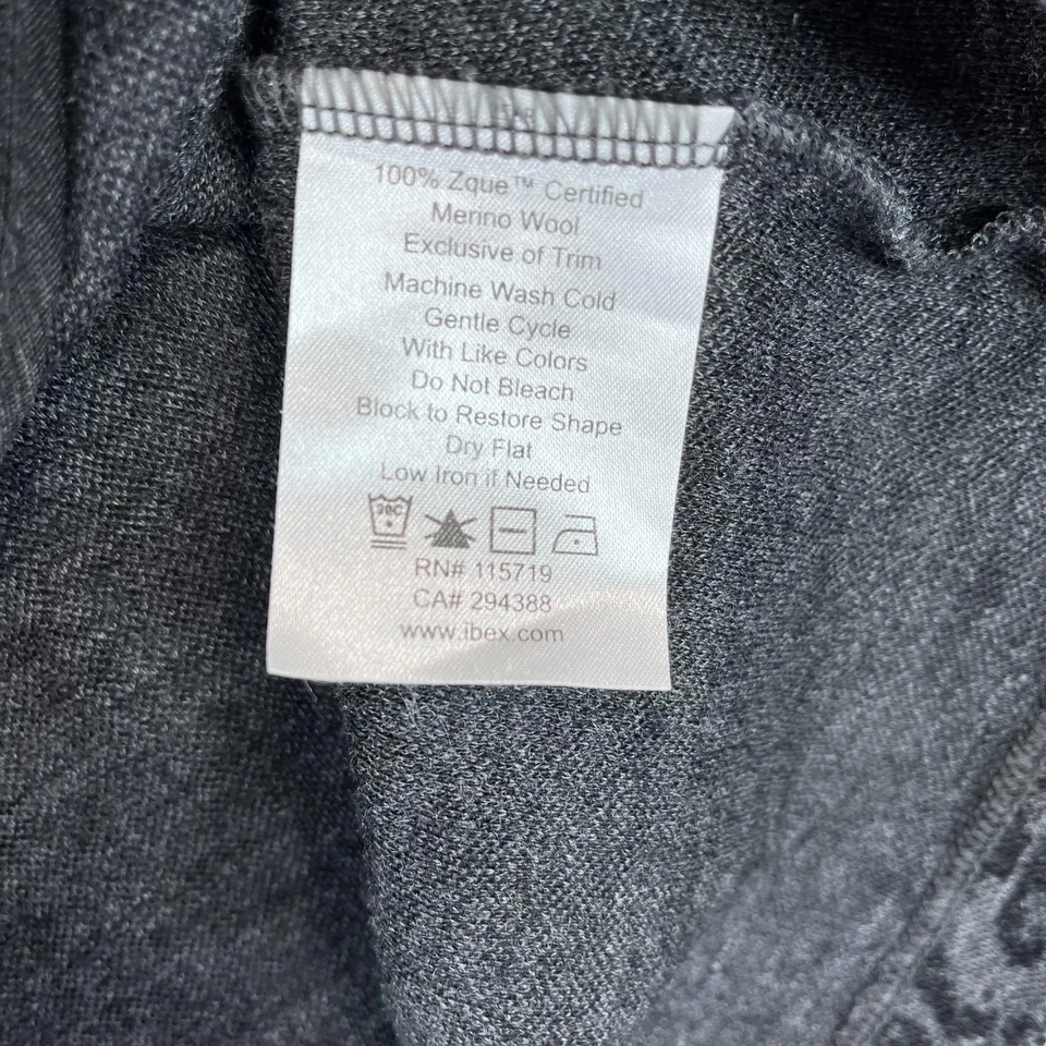 Ibex Jacket Womens Small Gray Full Zip 100% Merino Wool Patterned USA Made - Image 4 of 4