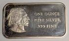 1 oz .999 Fine Silver Art Vintage Bar ~ 1976 American Indian ~ Bi-Centennial