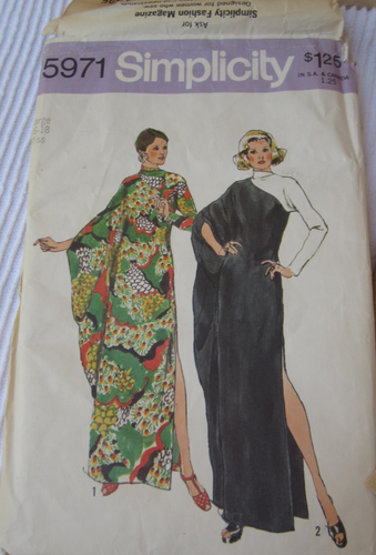 Vintage 1973 Simplicity Schnittmuster 5971 Misses Kaftan große Größe 16-18
