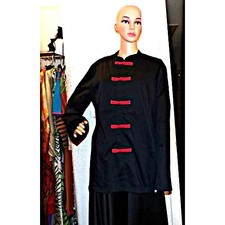 CHEF WORKS BLACK KITCHEN TOP LONG SLEEVE UNIFORM