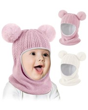 2 PCS Baby Winter Hat Scarf Set Toddler Beanie Neck Warmer Knit Cold Weather