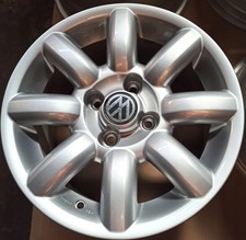 4x Alufelge 14 Zoll 7.0" 4x100 40ET Glanz Silber VW Rim Wheel