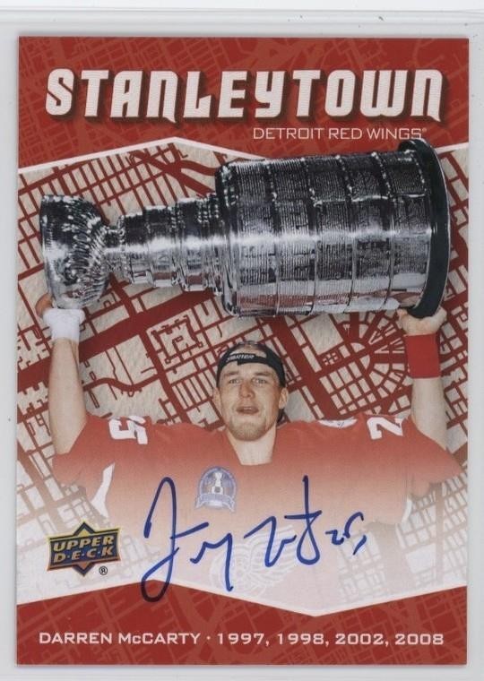 2025-26 UPPER DECK DETROIT RED WINGS CENTENNIAL STANLEYTOWN AUTO DARREN McCARTY