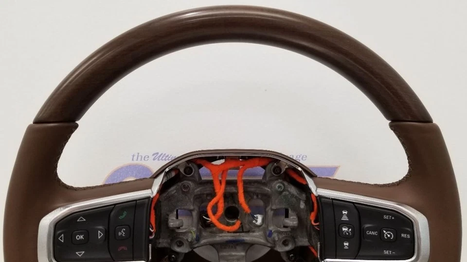 22 DODGE RAM 1500 ОГРАНИЧЕННОЕ РУЛЕВОЕ КОЛЕСО LONGHORN КОРИЧНЕВАЯ КОЖА ТЕКСТУРА ДЕРЕВА - Изображение 2 из 4