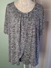 H&M Mama Grey Marl Short Sleeve Maternity Nursing Jersey Blouse Size XL (18/20)
