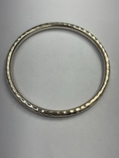 Solid Sterling Silver Hammered Slip-On Bangle Bracelet 17.4g