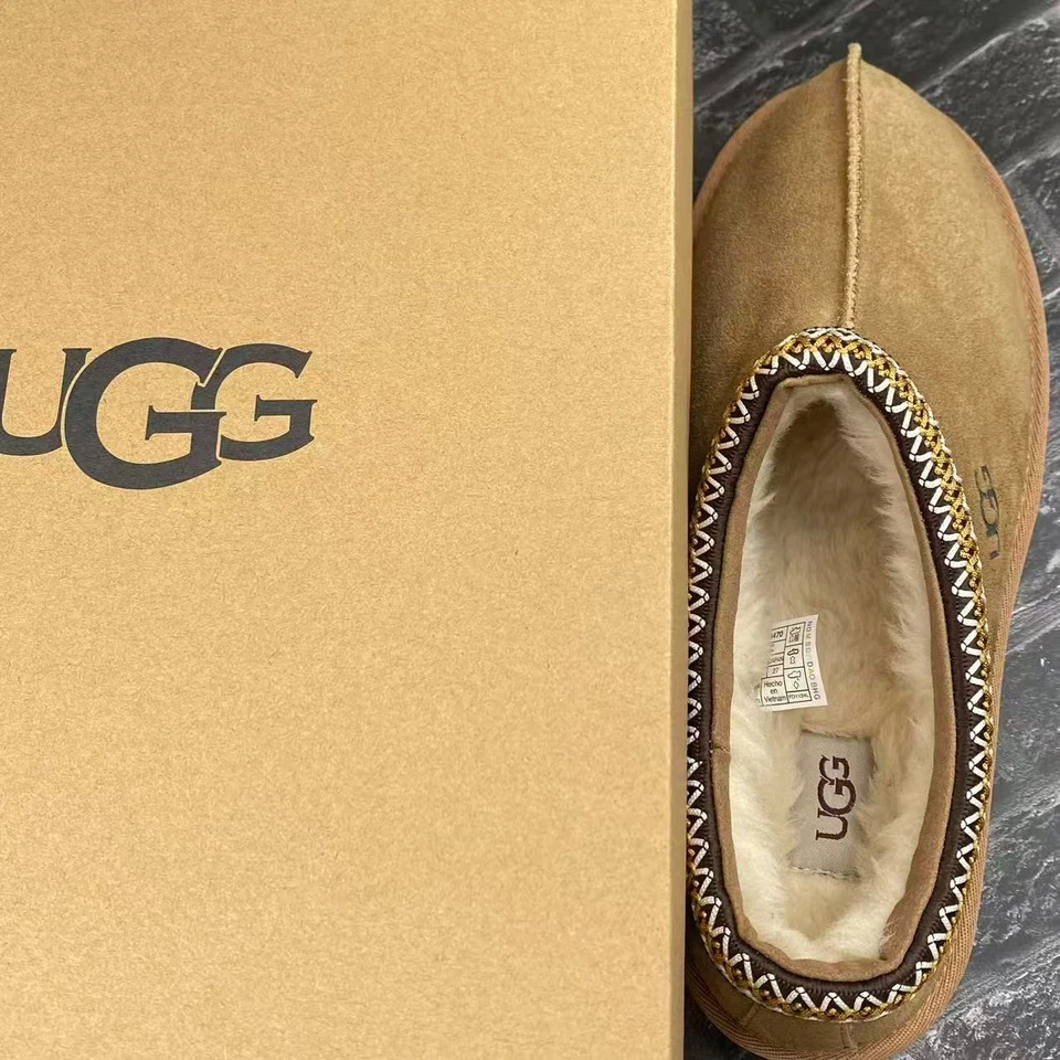 UGG Women's Tasman Chestnut Women's Shoes Suede Wool Slippers with Box US 6-11 - Image 3 of 4