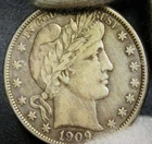 VF+ 1909 O 50C Barber Half Dollar - Light Scratches on Obv. - Nice Patina
