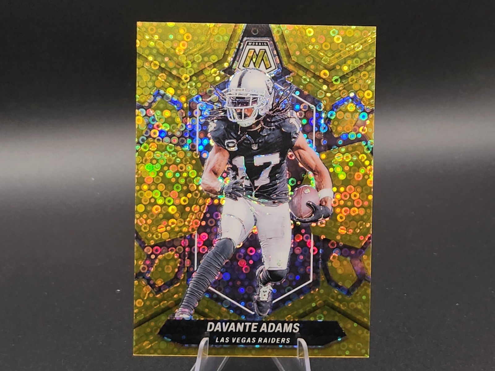 2024 Mosaic Davante Adams No Huddle Gold Disco Prizm /10 LV Raiders LA Rams #115