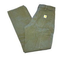 Carhartt Men  s Y2K Carpenter Utility Jeans 32 X 32 Army Green Relaxed Fit