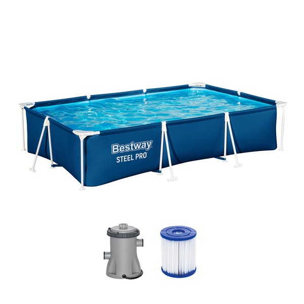 Frame Pool Stahlrahmen Komplett-Set Mit Filterpumpe 300 X 201 X 66 Cm-image