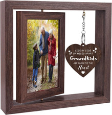 Side by Side or Miles Apart Grandkids Heart Picture Frame 4X6 Gift