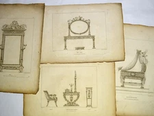 Gravures MOBILIER APPARAT Ier EMPIRE Impératrice Marie-Louise & Roi de ROME 1811