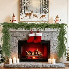 9Ft 1Pc Artificial Norfolk Pine Garland Real Touch Greenery Garland Faux Winter