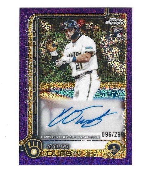 2025 Topps Chrome Update Caleb Durbin Auto Purple Speckle /299 Brewers Red Sox