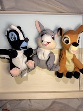 Disney Bambi Beanbag Plush Set - Bambi, Thumper, Flower Characters - collectors