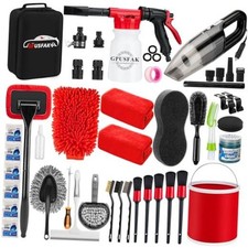 Car Wash Cleaning Kit with Foam Gun Sprayer Detailing Brushes Car Vacuum 46Pcs