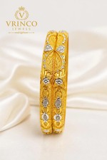 22K Yellow Gold CZ Bangle Bracelet Rhodium Luxury Jewelry Women Gift