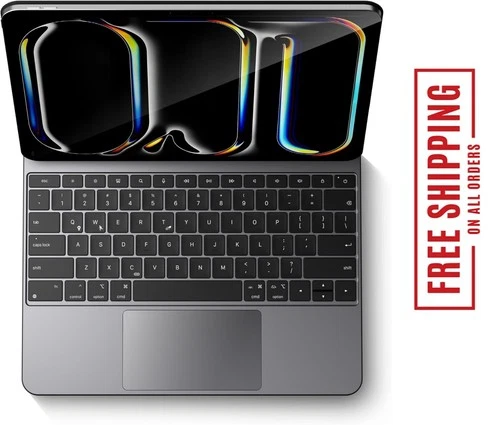 Magic Keyboard Case for Apple iPad Pro 13-inch M4 2024: Wireless Aluminum Alloy
