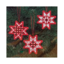 Permin Scandinavian Art Needlework Kit Hardanger Red Christmas Ornament 01-5624
