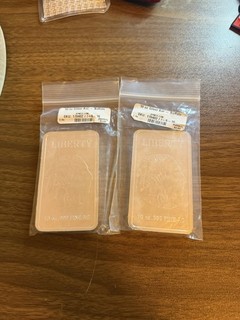 Lote de 2 10 barras de plata fina Buffalo .999 Troy oz