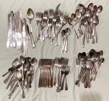 10 LBS MIXED LOT STAINLESS FLATWARE, 150 pieces,  Knives,  Forks, Spoons