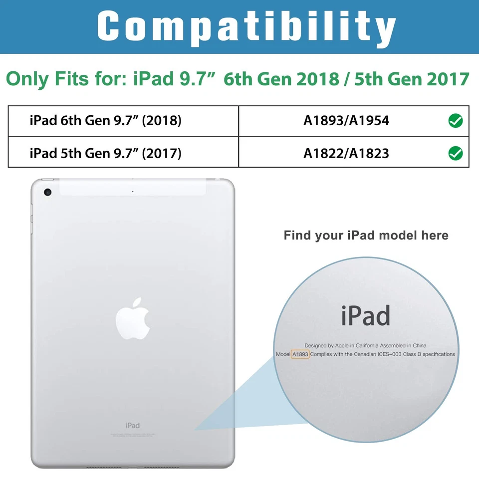 Smart Folio Case for iPad 9.7" 2017/2018 – Slim & Lightweight - Image 2 of 4