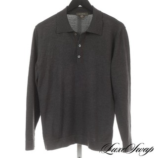 #1 MENSWEAR LNWOT Ermenegildo Zegna Made in Italy Gray Wool Polo Sweater M 50 NR