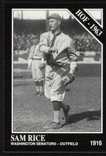 Sam Rice 1991 Conlon Collection TSN #54 HOF Washington Senators