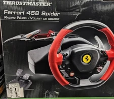 Xbox One Thrustmaster Steering Wheel Ferrari 458 Spider Racing Pedals Original
