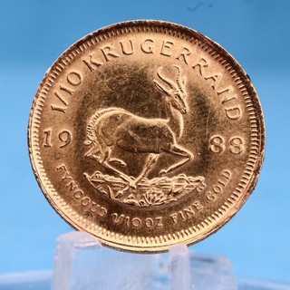 1988 South Africa 1/10 Rand Krugerrand 1/10 oz Gold XF