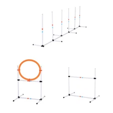 Portable Pet Agility Pet Training Set Dog Obstacle Exercise Adjustable Jump Ring