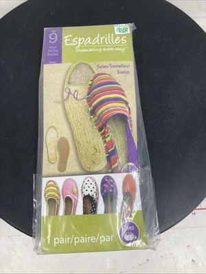 Espadrilles Shoemaking Made Easy Adult Size 9 NEW B27