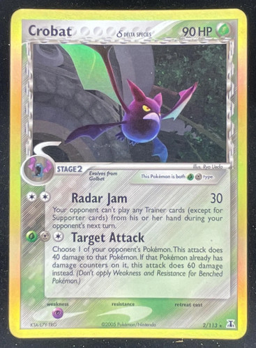 2005 Pokemon EX Delta Species #2/113 Crobat Holo