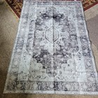 Moynesa Ultra-Thin Washable Area Rug - 5x7 Large Gray Rug