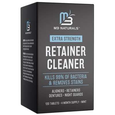 Retainer Cleanser Tablets Invisalign Cleaner, Removes Odors 120 Count, White 