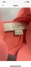 LOFT Coral Solid Woven Polyester Dress Size OP Petite Petites Women's