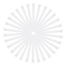 30Pcs 12 Inch #3 Nylon Coil Zippers for Sewing, Supplies Zippers Bulk, White