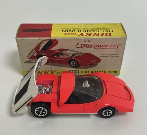 Vintage Dinky Toys 202 Fiat Abarth 2000 Orange Speedwheels In Original Box