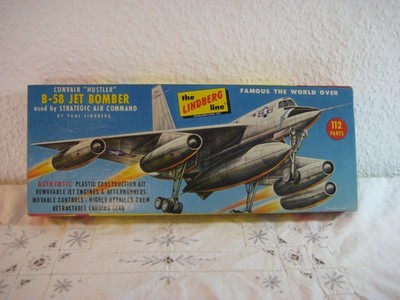 Lindberg Line Convair Hustler B-58 Jet Bomber Flugzeug Bausatz aus Sammlung